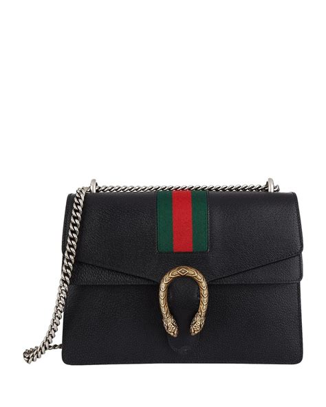 women's black medium dionysus webbed stripe bag gucci|gucci dionysus bag.